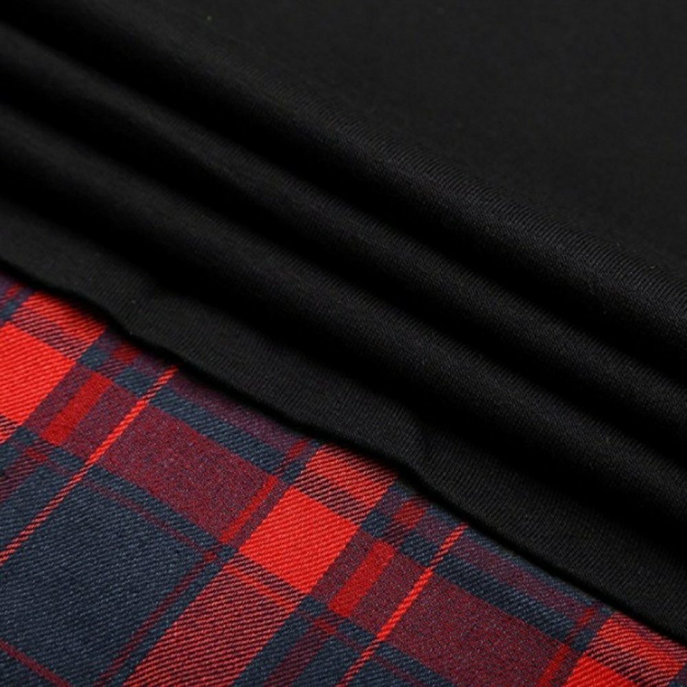 DJT Black Hoodie with Flannel detail - Picture 4 of 4